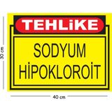 Mayeka Metal Tehlike Sodyum Hipoklorit 30X40 cm A3 Uyarı Iş Güvenliği Levhası - 30 x 40 cm