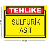 Mayeka Metal Tehlike Sülfürik Asit 30X40 cm A3 Uyarı Iş Güvenliği Levhası - 30 x 40 cm