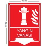 Mayeka Metal Yangın Vanası 20X30 cm A4 Uyarı Iş Güvenliği Levhası - 20 x 30 cm