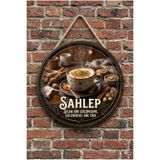 Mayeka Sahlep Temalı Cafeler Kahveciler Restoranlar İçin Ahşap Duvar Kapı Dekoratif Süs Tablo