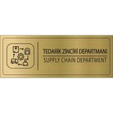 Mayeka Tedarik Zinciri Departmanı Isimlik Altın Metal Kapı Isimliği Levhası Yönlendirme Tabelası