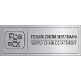 Mayeka Tedarik Zinciri Departmanı Isimlik Gümüş Metal Kapı Isimliği Levhası Yönlendirme Tabelası