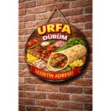 Mayeka Urfa Dürüm Temalı Kebapçılar Restoranlar Lokantalar İçin Ahşap Duvar Kapı Dekoratif Süs Tablo