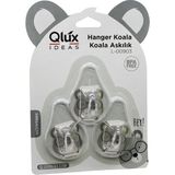 Mayf 3pcs Koala Askı Şeffaf Askı Yapışkanlı Montaj (5332) - Gri