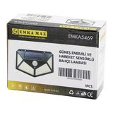 Mayf 4 Açılı Solar - Hareket Sensörlü Aplik Duvar Lambası Dış Mekan 9.5 x 13.5cm (5332) - 0 - Siyah
