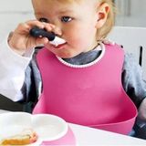 Mayf Çocuk Bebek Mama Önlüğü Dökülme Engelleyici Bükülebilir Pembe (5332) - Fuşya