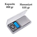Mayf Dijital Hassas Elektronik Kuyumcu Cep Terazisi Tartı 200 gr 0.01 gr (5332) - Gümüş
