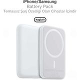 Mayf iPhone 15 / 16 / 17 Uyumlu Magsafe Kablosuz Powerbank 5000 Mah | Wireless Taşınabilir Batarya Şarj Aleti
