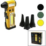 Mayf Oto Araç Süpürge - Fener - Mini Turbo Jet Fan Şarjlı 3 Farklı Uç Kademeli Hız Ayar 8 Farklı Beyaz-Kırmızı Işık Standlı - Mıknatıs - Kesme Aparatı (5332) - Sarı