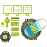 Mayf VEGETABLE CUTTER HAZNELİ 9IN1 ÇOK FONKSİYONLU SEBZE DİLİMLEYİCİ - KESİCİ - DOĞRAYICI SETİ DP-901 (5332) - Renkli