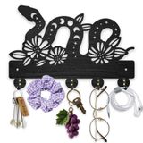 MAYJOYDIY Ahşap Yılan Anahtar Tutucu Duvar için 11,8x7,8 inç Çiçekler Ay Duvara Monte Anahtar Rafı Hayvan Elemanı Kaban Şapka Kancası 5 Alaşım Kanca Giriş Ön Kapı Koridor Duvar Sanatı Dekorasyon için