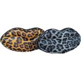 Maykis Leopar Orta Boy Dudak Set Makyaj Çantası - Sarı VE GRİ