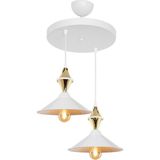 Mayla Karo Beyaz/gold Ikili Yemek Odası Oturma Odası Salon Mutfak Avize Beyaz