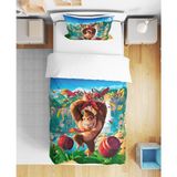 Maymun Kral 3D Dijital Baskılı Tek Kişilik Erkek Çocuk Çarşafsız Nevresim Takımı - Renkli - 160 x 220 cm