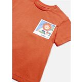 Mayoral 1019 Turuncu Baskılı Erkek Bebek T-shirt