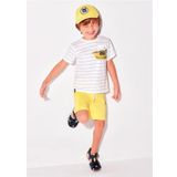 Mayoral 3675 Sarı Baskılı Erkek Çocuk T-shirt Şort Takımı