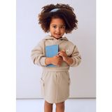 Mayoral 4-10 Yaş Kız Çocuk Şardonlu Sweatshirt ve Etek Takımı - Bej - 02S-Bej - 4 Yaş