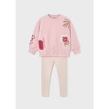 Mayoral 4726-53 Kız Çocuk Ekru-Pembe Taytlı Takım - Ekru - Pembe - 10 Yaş