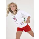 Mayoral 6430 Beyaz Uzun Kol Kız Çocuk Sweatshirt
