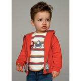 Mayoral Erkek Bebek Çizgili Sweatshirt - Turuncu - 6 Ay