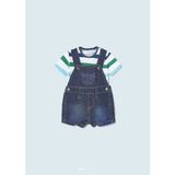 Mayoral Erkek Bebek Denim Solapet Tişört 2 Li Set 1628 - Mavi - 0 - 1 Ay