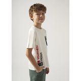 Mayoral Erkek Çocuk 2 Parça Baskılı T-Shirt - Şort Takım Beyaz - 8 Yaş