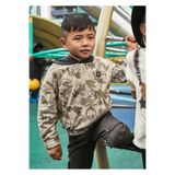 MAYORAL Erkek Çocuk Baskılı Kapüşonlu Sweatshirt, Bej, 9 Yaş