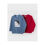 Mayoral Erkek Çocuk Sweatshirt, 2'li Set, Uzun ve Kısa Kollu, Lacivert-Krem, Beden 3