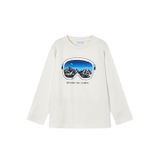 MAYORAL Erkek Çocuk Sweatshirt, Dağ Manzaralı Gözlük Baskılı, Beyaz, 4 Yaş