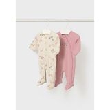 Mayoral Kışlık Kız Bebek 2'li Tulum Set - Pembe - Ekru - 1 Yaş