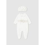 Mayoral Kışlık Kız Bebek Bereli Tulum 2li Set - Krem - 4 - 6 Ay