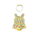 Mayoral kız bebek bandana bluz etek set 1930 SARI