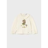 Mayoral Kız Bebek Manşet Kollu Sweatshirt - 9 Ay - Bej