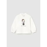 Mayoral Kız Bebek Manşet Kollu Sweatshirt Krem - 3 Yaş - Ekru