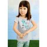 Mayoral Kız Çocuk 3-10 Yaş Desenli Kısakol T-Shirt 3014 Gri - 7 Yaş