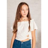Mayoral Kız Çocuk Crop T-Shirt 6028 - Krem - 14 Yaş
