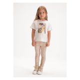 Mayoral Kız Çocuk Desenli Tayt ve T-shirt Takım Bej - 03727