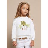 Mayoral Kız Çocuk Işlemeli Çizim Sweatshirt Bej 3469 - Krem - 8 Yaş