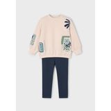 Mayoral Kız Çocuk Sweatshirt ve Tayt Takım - Bej - 6 Yaş