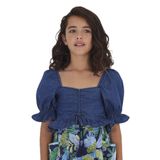 Mayoral Kız Çocuk Yazlık Denim Bluz 6197 - 8 Yaş - Lacivert