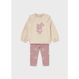 Mayoral Krem Renk Ayıcıklı Sweat ve Pembe Ayıcık Baskılı Tayt - 00406 Pembe - 18 Ay
