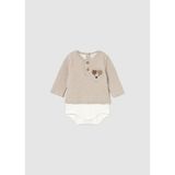 Mayoral Newborn Erkek Bebek Cıtçıtlı Sweatshirt - Krem - 0 - 1 Ay