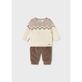 Mayoral Newborn Erkek Bebek Kazak ve Pantolon Set - Kahverengi - 0 - 1 Ay