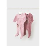 Mayoral Newborn Kız Bebek 2li Kadife Tulum - Pembe - 9 - 12 Ay