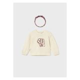 Mayoral Saç Bantlı Kız Bebek T-shirt, Makyato, 3 Beden