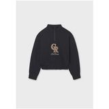 Mayoral Siyah Kız Çocuk Kabartmalı Sweatshirt 7424 - 12