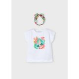 Mayoral Yazlık Kız Çocuk Bandanalı T-Shirt - Beyaz - 4 Yaş