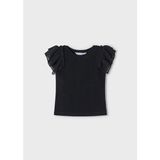 Mayoral Yazlık Kız Çocuk Omuz Tüllü T-Shirt - Siyah - 6 Yaş