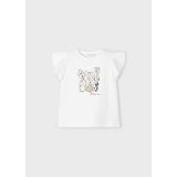 Mayoral Yazlık Kız Çocuk T-Shirt - Ekru - 4 Yaş