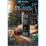 Maypal Protap Ms-1+ PRTLSMS02 60 Metre Lazer Metre, Çizgi Lazerli Dijital Mesafe Ölçer, Lazer Terazi, Alan Hacim Pisagor Ölçüm - MS1+